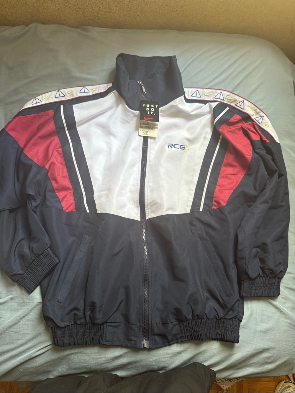 Vintage Nike Bootleg Men’s Navy, White & Red Track Jacket
